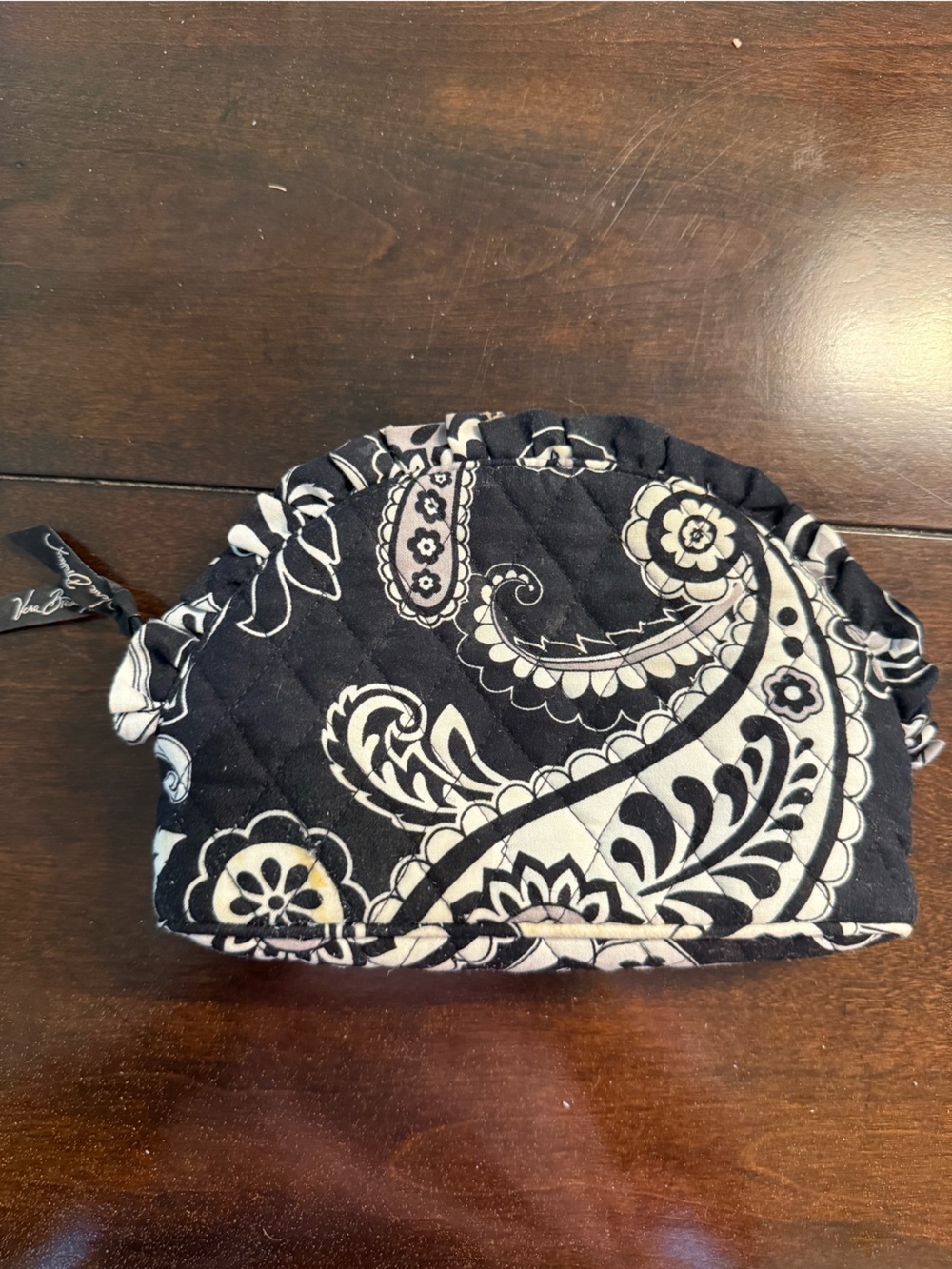 VERA BRADLEY Quilted Paisley Clutch Wallet in Black & White